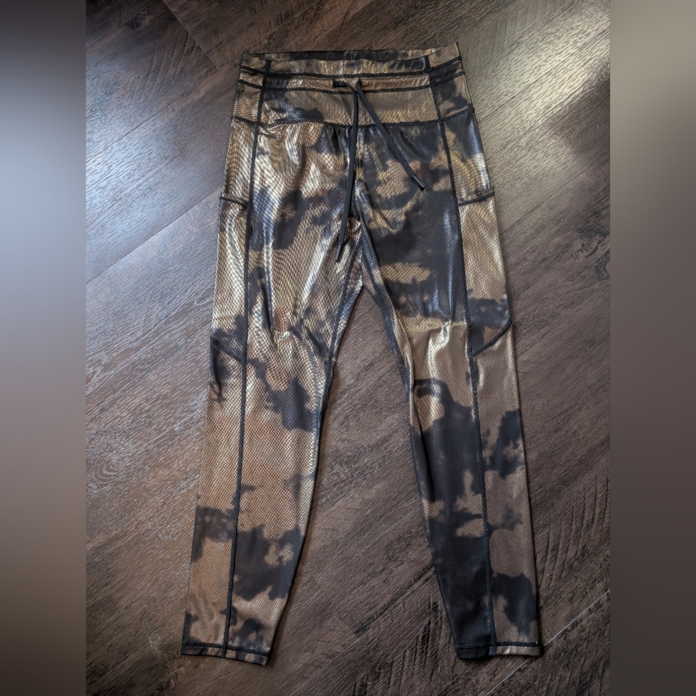 Zyia Active Bronze Hendrix Metallic Pocket Drawstring Luxe 7/8 24" (8-10)